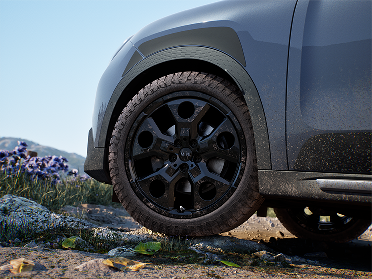 Kuva MINI Countryman Untamed Editionin pyöristä.