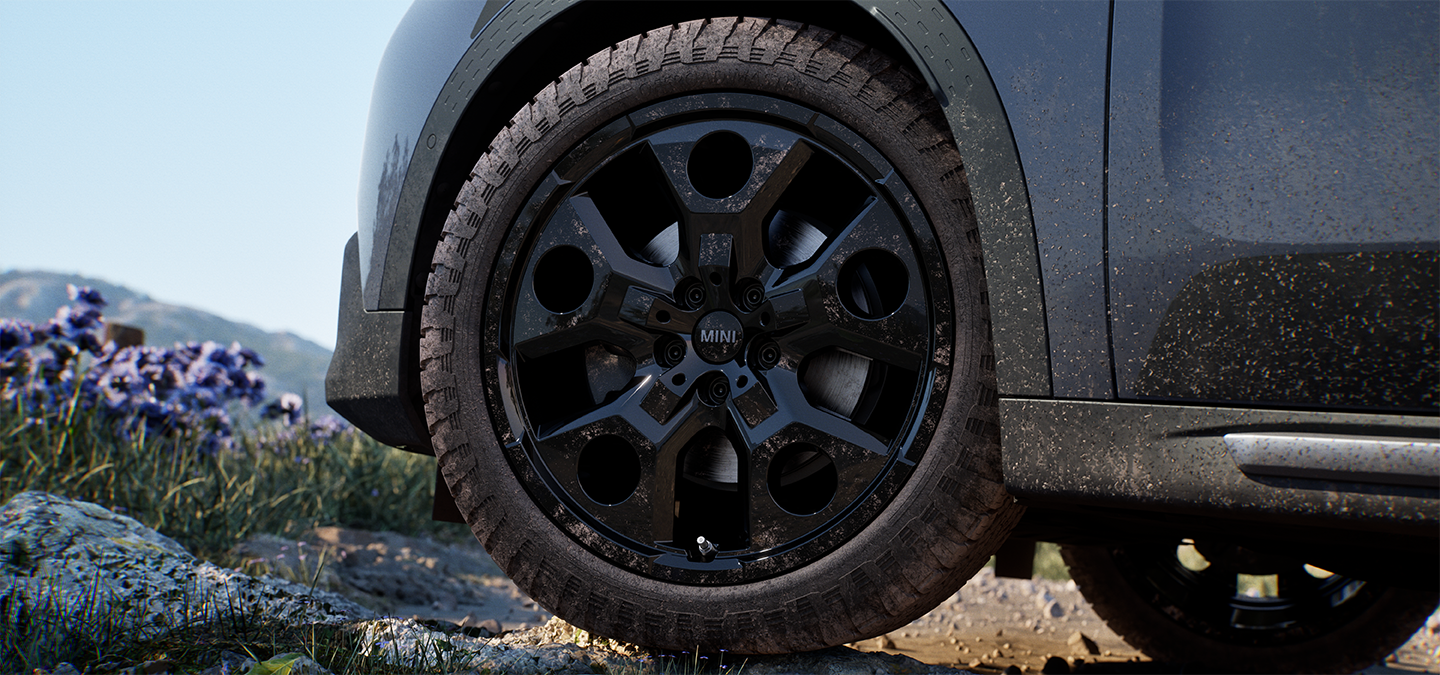 Kuva MINI Countryman Untamed Editionin pyöristä.
